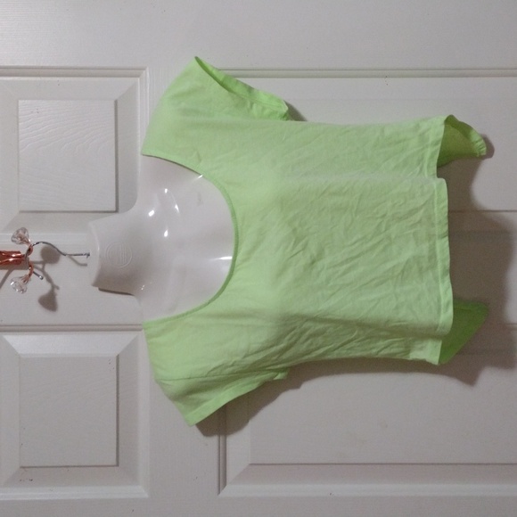Charlotte Russe Y2K Neon Green Bow Back Cropped Tee Small - Picture 4 of 8